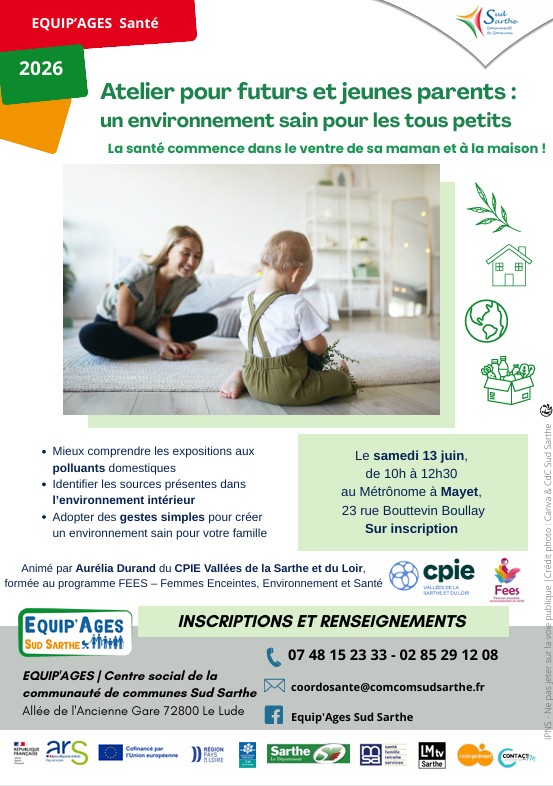Atelier santé environnementale pour futurs et jeunes parents près du Lude