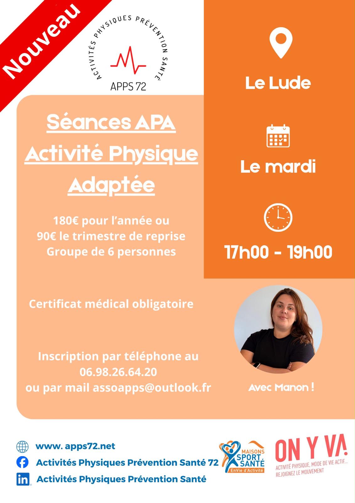 Séances d'Activité Physique Adaptée APA au Lude avec APPS 72