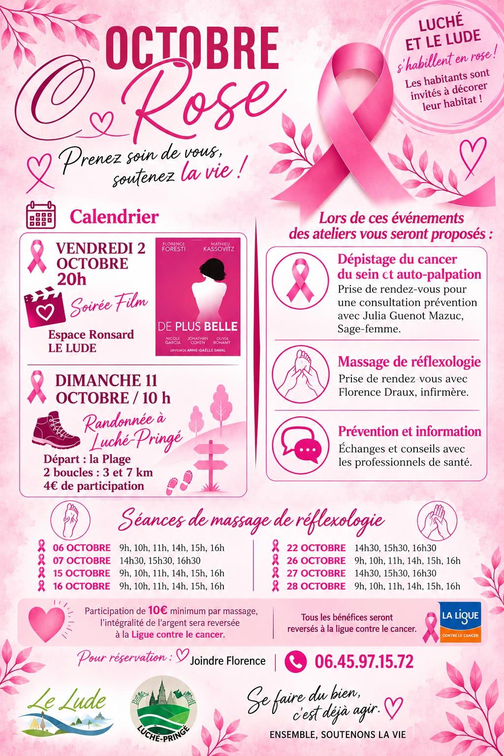 Actualités du mois de la MSP Luché Le Lude : Octobre Rose et activité physique adaptée